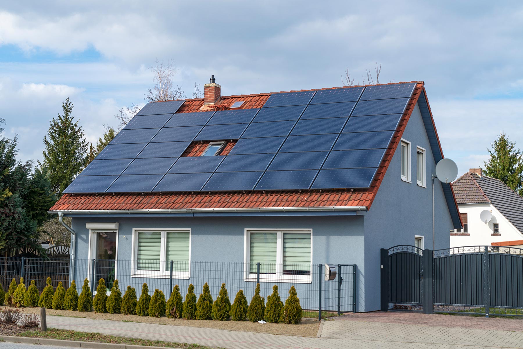 image of a home with solar panels